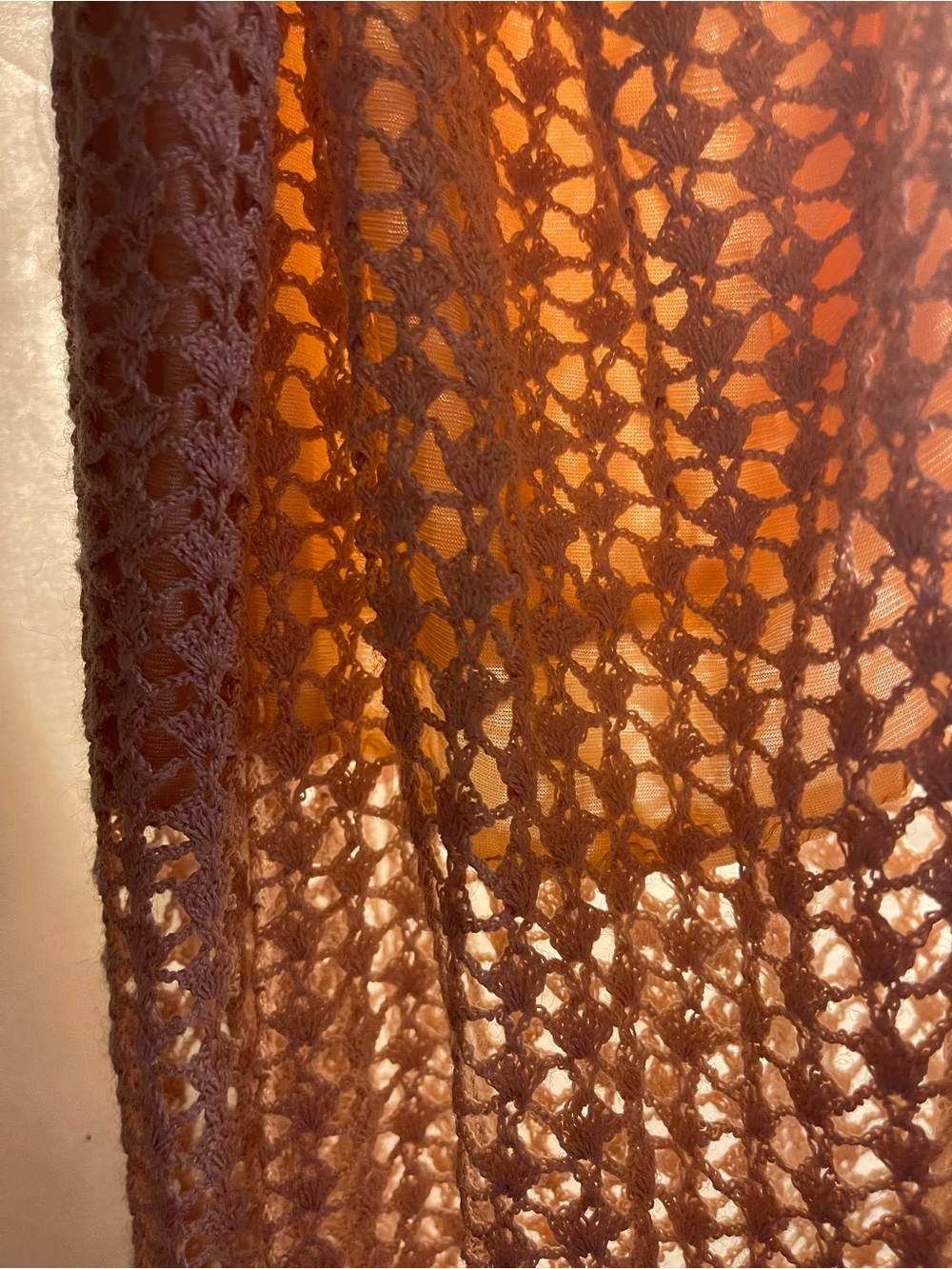 Spiegel Peach Open-Knit Crochet Top